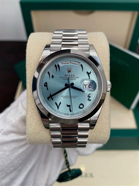 platinum rolex arabic dial|arabic dial rolex iced out.